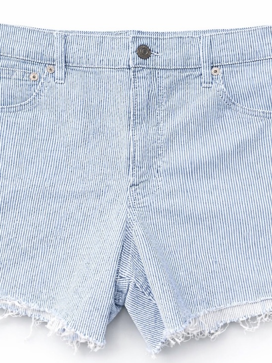 American Eagle Outfitters Pants - AMERICAN EAGLE Striped Denim Shorts Raw Hem Stretch Size 12